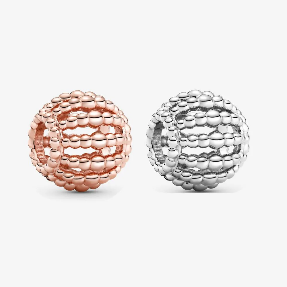 2020 Новый реальные 925 пробы Серебряная бисера ажурные браслеты с подвесками