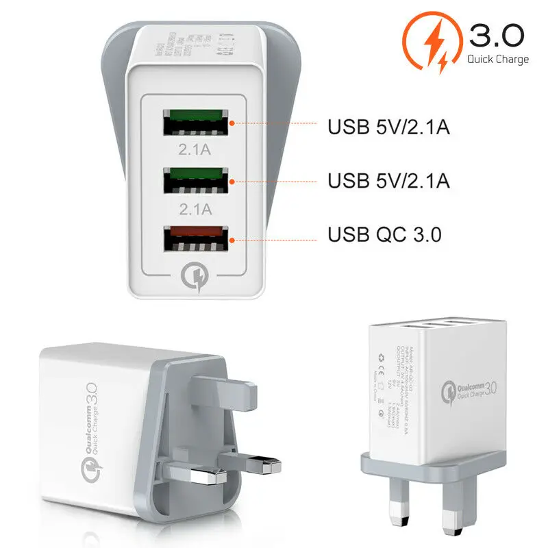3 многопортовый USB QC 0 концентратор быстрой зарядки сетевой адаптер для зарядного
