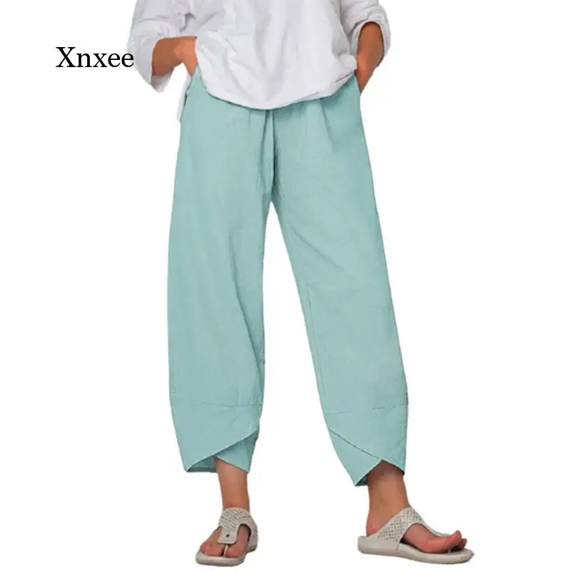 

Summer Retro Women's Wide-Leg Pants Women's Trousers High Waist Solid Color Loose Long Straight-Leg Pants