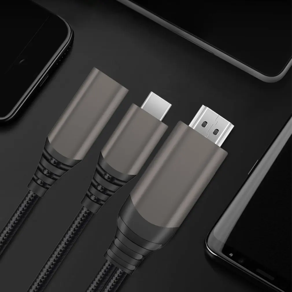 PD USB-C для кабеля HDMI подключение и воспроизведение зеркальное отображение ТВ