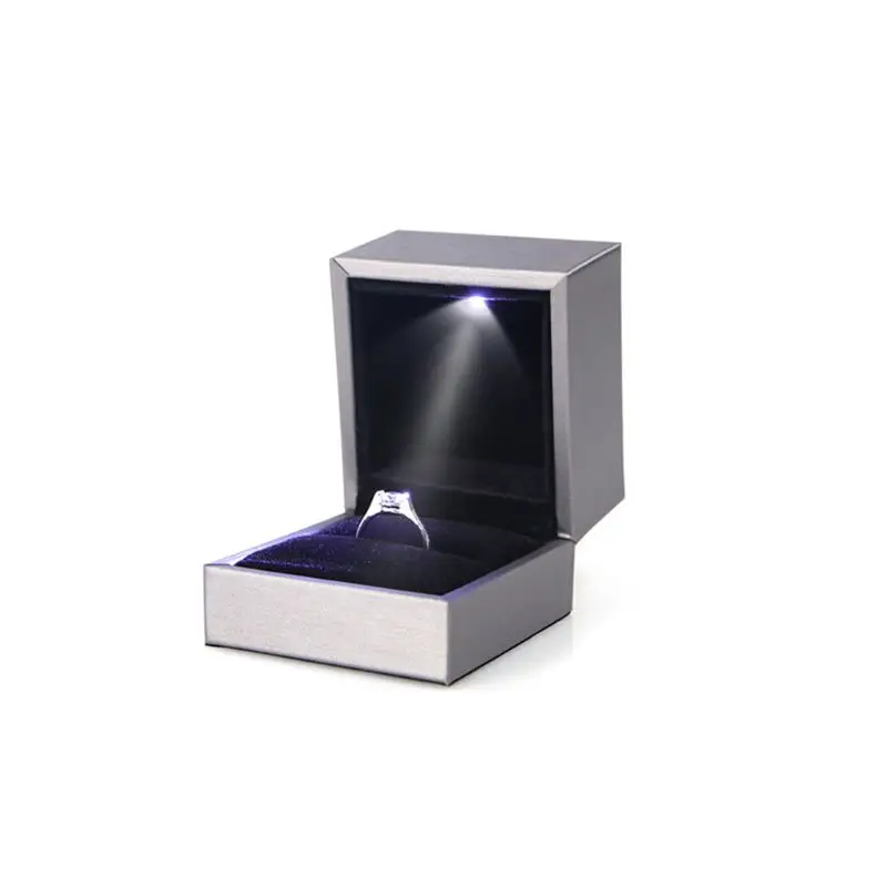 

LED Light Jewelry Display Bracelet Necklace Wedding Engagement Ring Box Storage 1XCA