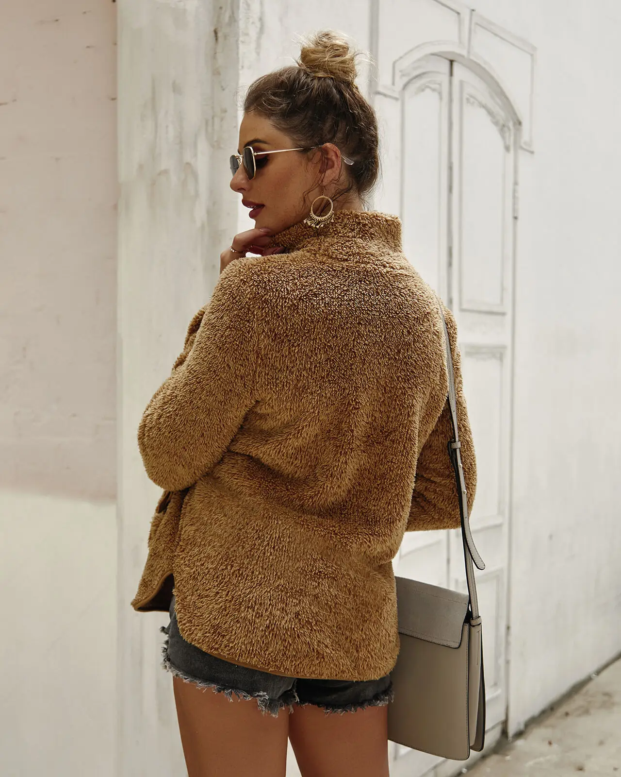 Plus Size Winter Warm Sweaters Women Clothes Long Sleeve Loose Fluffy Pullovers Jumper Outerwear Pockets High Neck Coats 3Colors | Женская