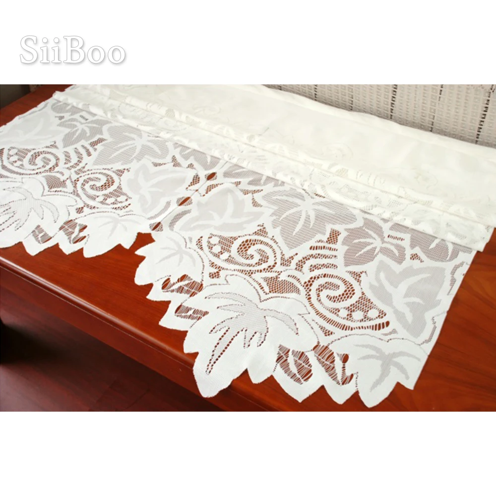 Отбеленная сетчатая занавеска с вышивкой в корейском пасторальном стиле белыми