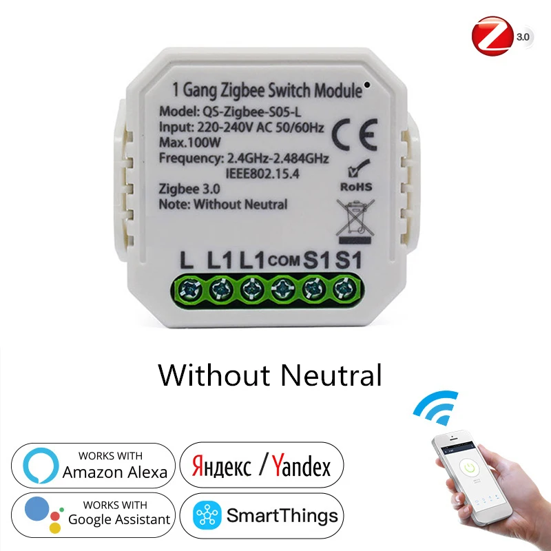 

Tuya Smart ZigBee Light Dimmer Switch Module With/ No Neutral Smartlife Wireless Control Support Zigbee2MQTT Tasmota ZiGate