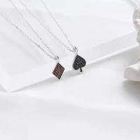 s925 silver color ladies necklace single four claw zircon geometric necklace silver color jewelry for girlfriend gift