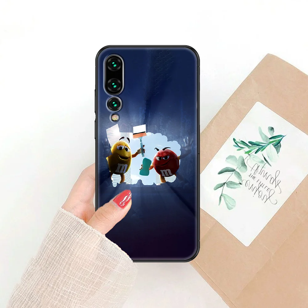 

M&M's Chocolate Phone case For Huawei P Mate P10 P20 P30 P40 10 20 Smart Z Pro Lite 2019 black luxury waterproof painting
