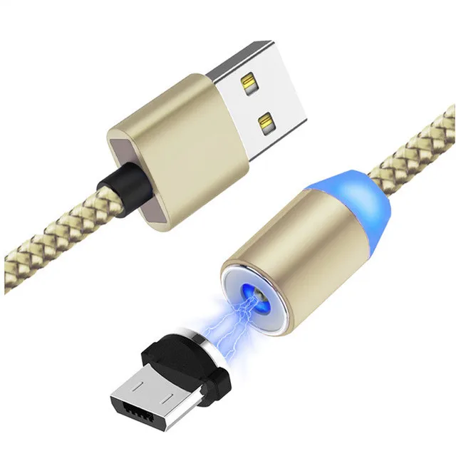 Золотой Магнитный USB зарядный кабель для Asus Zenfone 6 ZS630KL Redmi Note 7 type C Магнитный зарядный шнур для samsung S8 A40 A70 A5 A7 - Цвет: Золотой