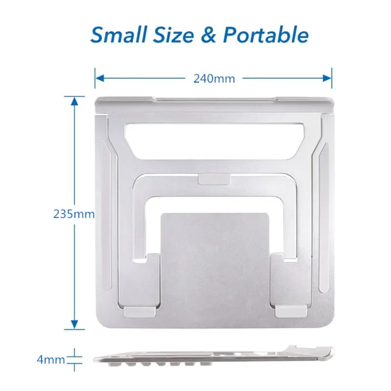 

6 Angle Adjustable Laptop Stand Ventilated Portable Ergonomic Notebook Riser Anti-Slip Aluminum Alloy Mount for Desktop MacBook