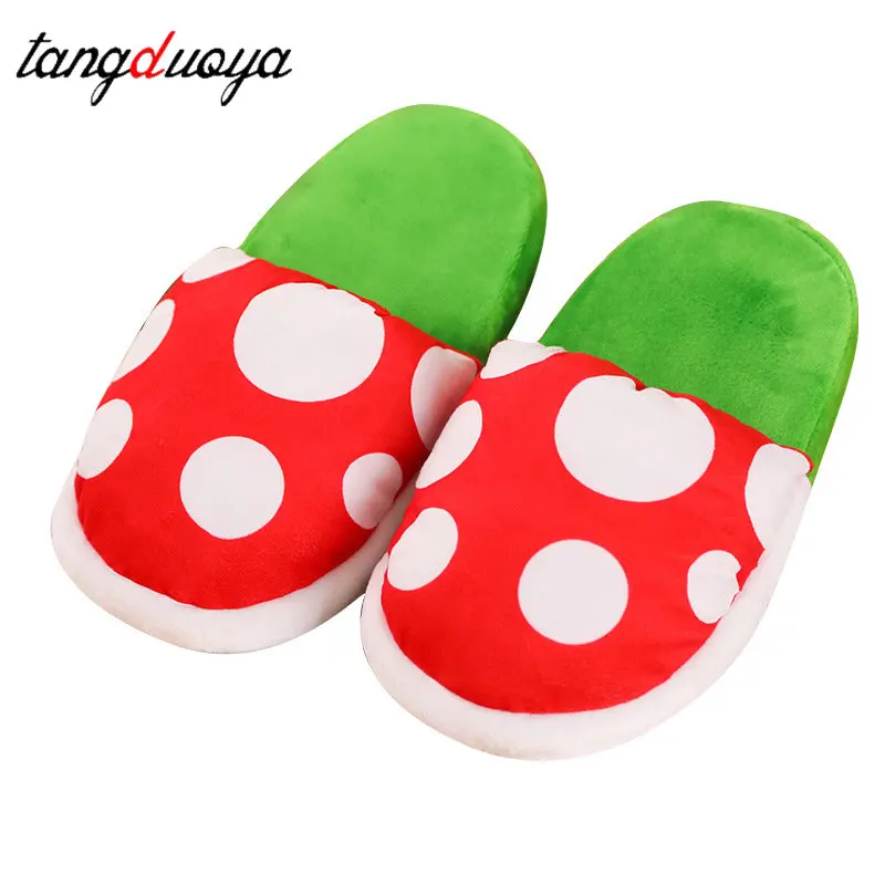 Тапочки женские плюшевые обувь для косплея цветочные шлепанцы Осень-зима