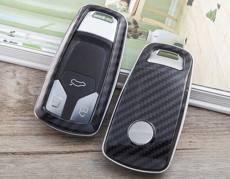 Чехол для ключей автомобиля из углеродного волокна Audi A1 A3 A4 A5 A6 A7 A8 Q5 Q7 R8 S5 S7 RS Smart