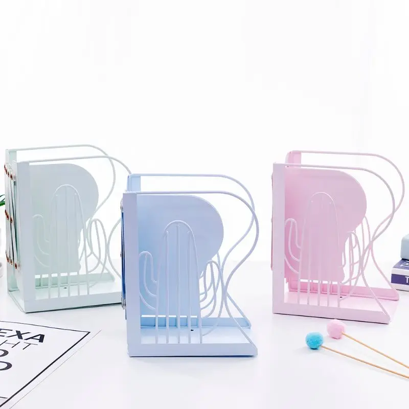 

Cactus Metal Retractable Bookends Support Stand Holder Shelf Bookrack Organizer PXPA