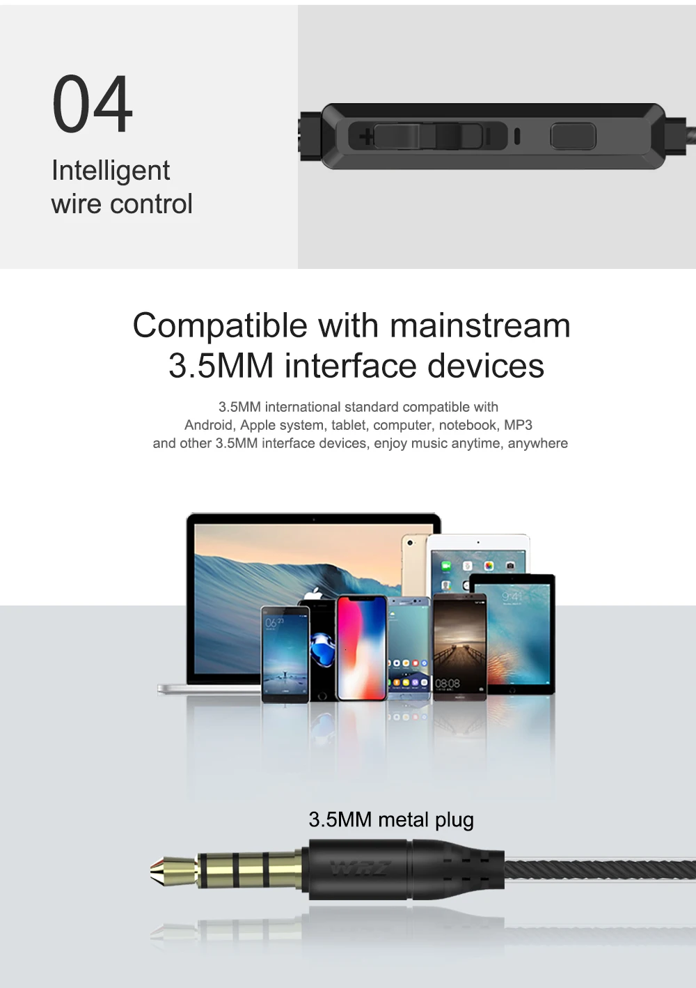 I7 наушники, тяжелый сабвуфер, проводная гарнитура, HIFI кабель, управление, наушники, микрофон, наушники для занятий спортом, Iphone, Android, телефон