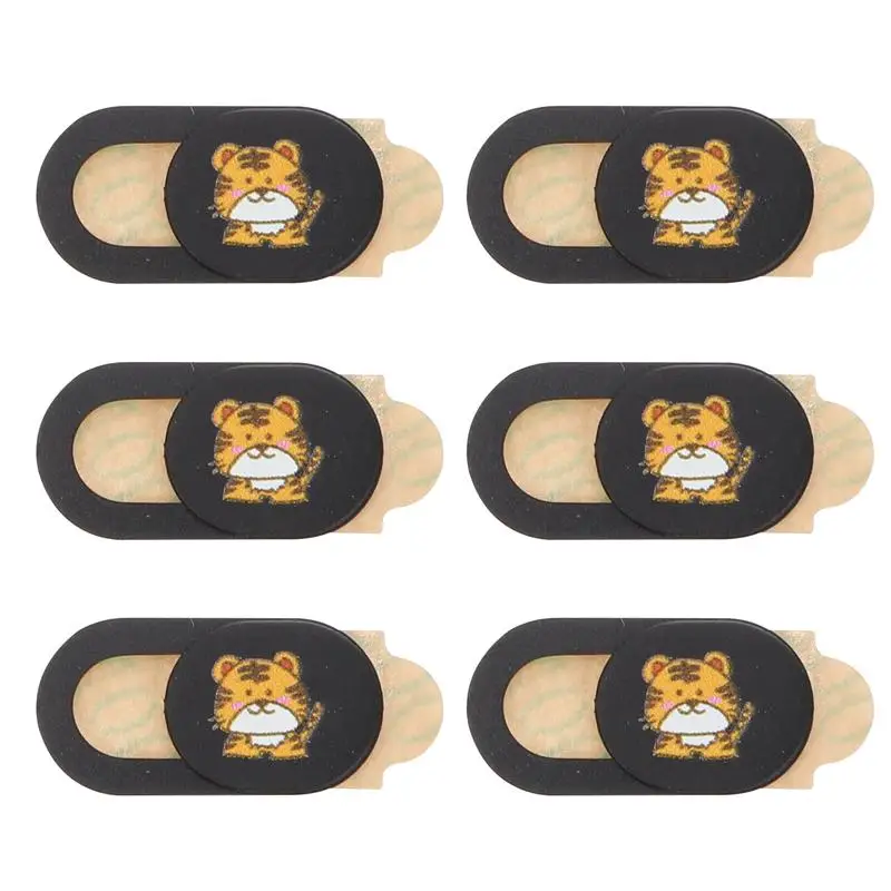 

6pcs Tiger Year Dust-Proof Webcam Lens Protective Caps Camera Covers Caps Hoods