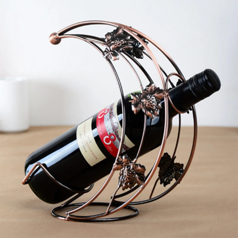 

YOMDID Creative Moon Shape Wine Rack Practical Wine Holder Display Shelf Wine Glass Holder Decorations Bracket Bar Supplies