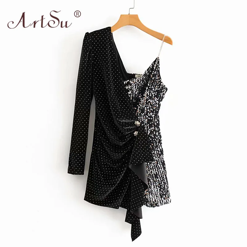 Арцу ночной клуб вечерние сексуальные платья пэчворк оборками горошек одно