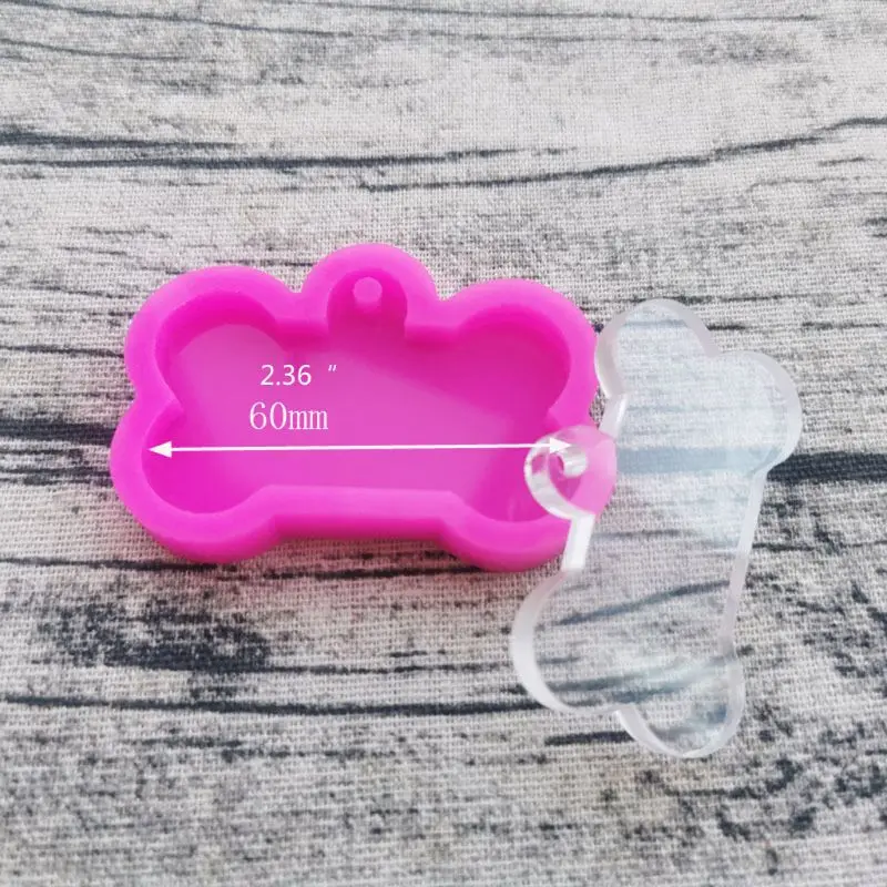 

13MC Handmade Keychain Pendant Resin Casting Mold Dog Tag Cat Cow Deer Fish Bone Shapes Silicone Mold Jewelry Making Tools