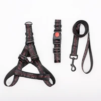 fashion pet dog collar set no pull dog harness leash set durable adjustable dog leash french bulldog pet supplies