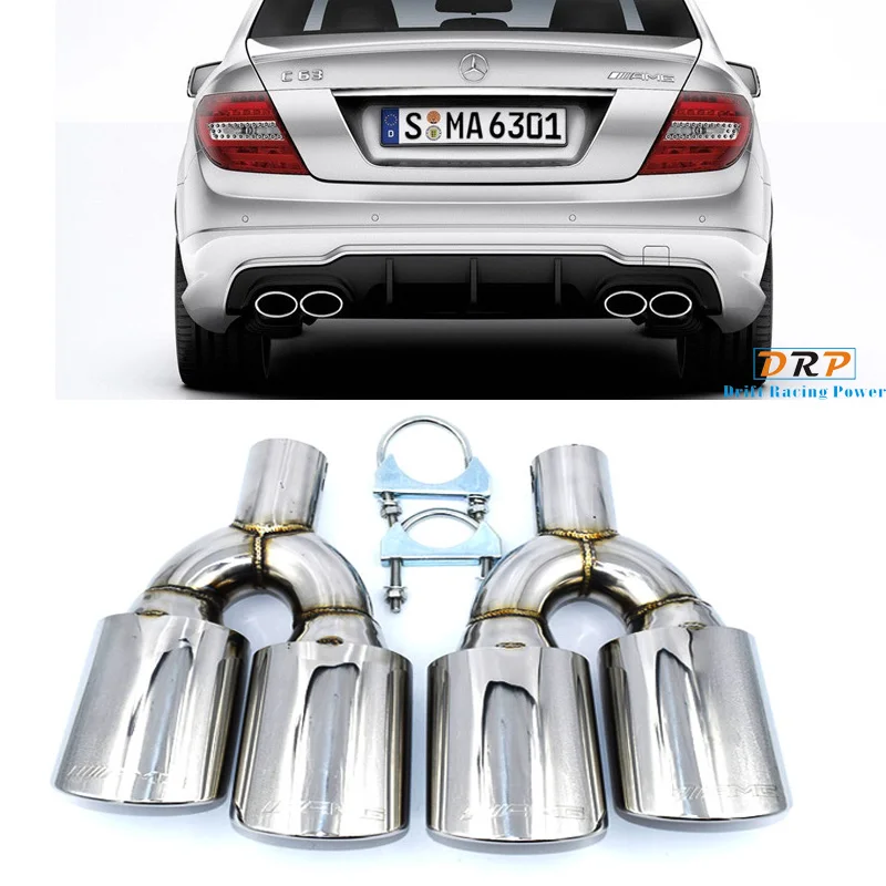 1 пара глушитель из нержавеющей стали ширина наконечника 21,5 для Benz W204 C63 AMG Y Стиль C180 C200 C280 C300