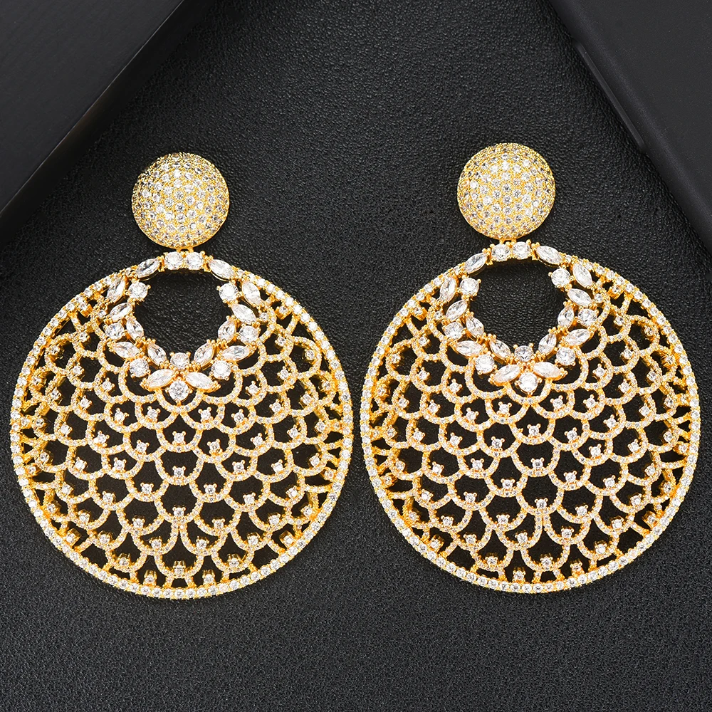 GODKI элегантные круглые подвесные висячие серьги для женщин модные дубайские