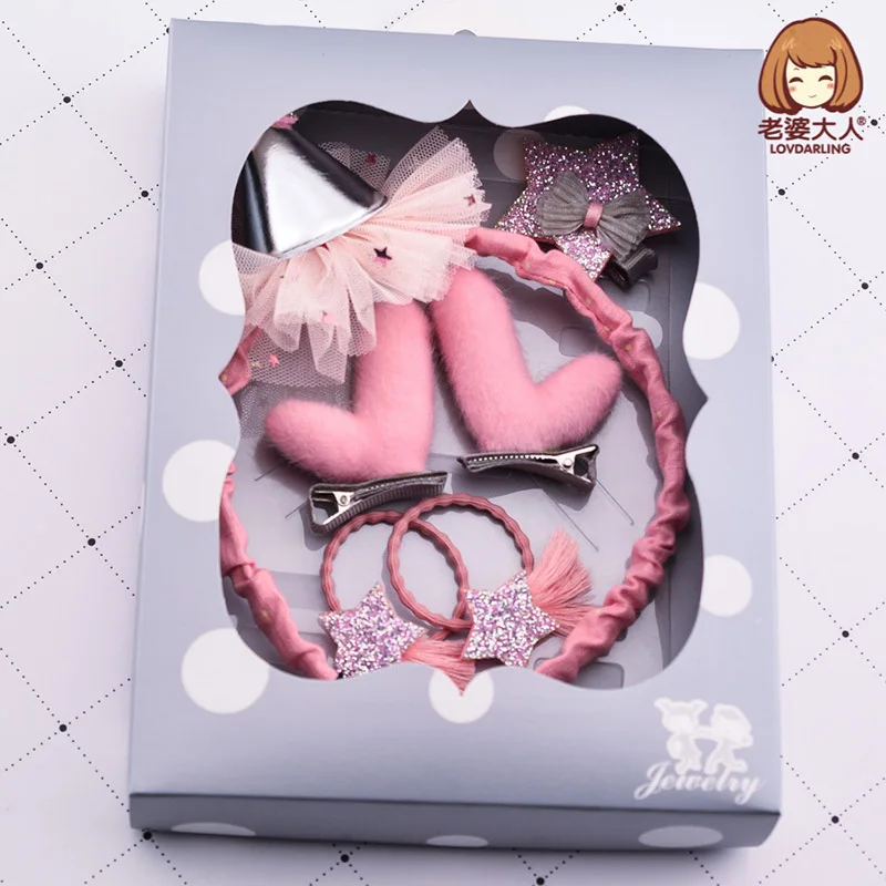 

Christmas gift Christmas hat headband set children headband elk antler hair clip combination