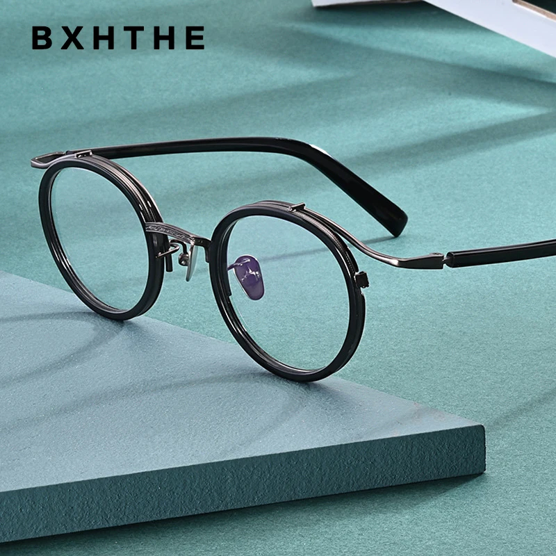 Montura de gafas de acetato para hombre y mujer, lentes ópticas con prescripción para miopía, de lujo, Retro, marca coreana