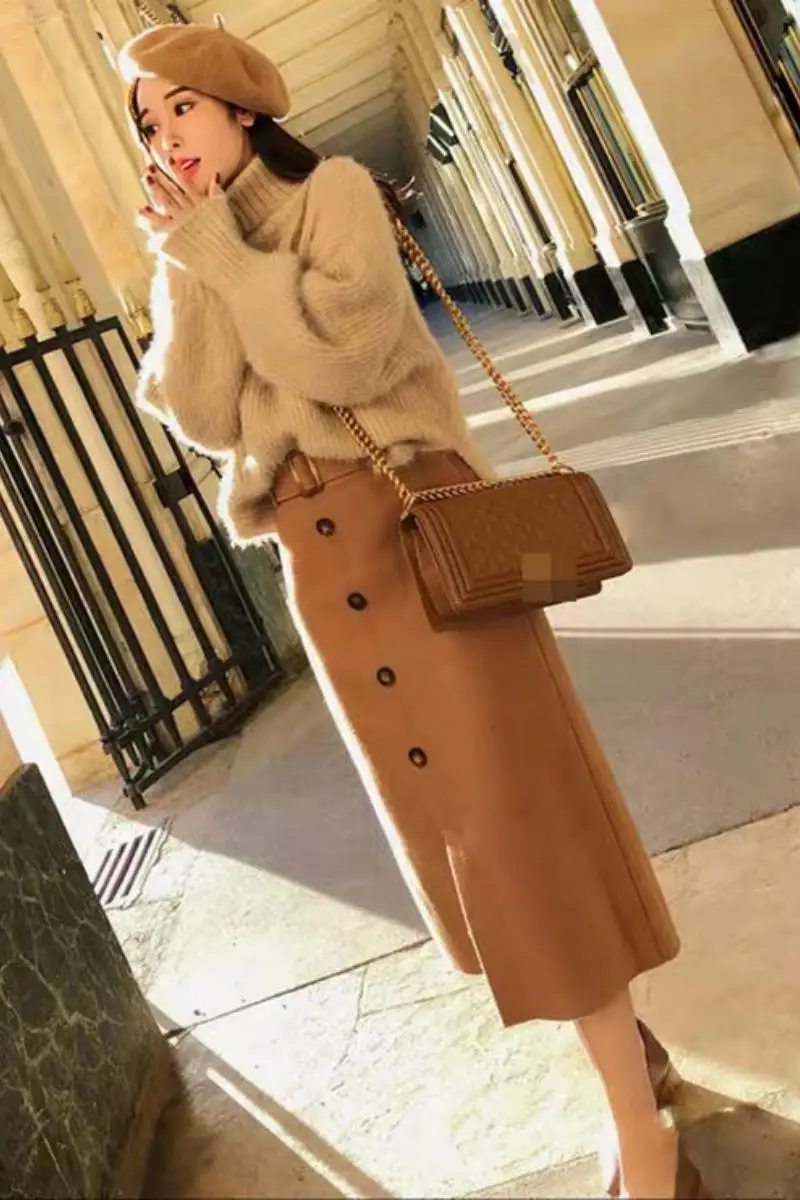 

Knitted Sweater and Skirt Two Piece Set Women Autumn Slim Fit Crop Tops Women Sweater Skirts 2 Piece Sets Womens Outfits