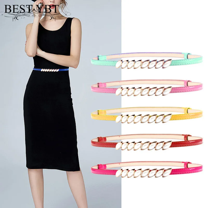 

Best YBT Women Belt Imitation Leather Alloy Ellipse Hook Buckle Belt Hot-selling Fashion Adjusting Thin High-quality Women Belt