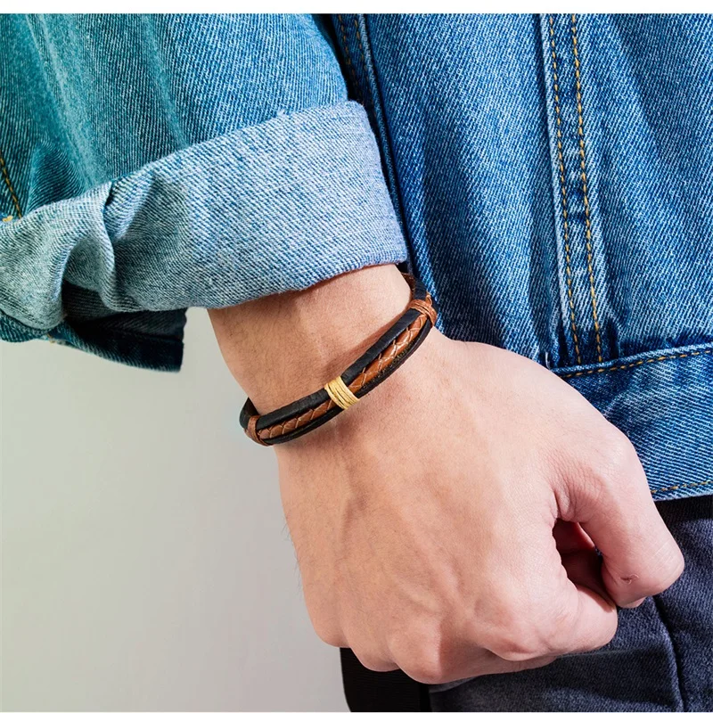 V. YA креативный кожаный браслет из веревочки мужские кожаные браслеты