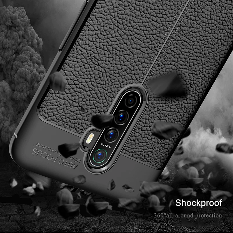 Для Realme X2 Pro Чехол кожаный Стильный чехол прочный ТПУ противоударный для телефона