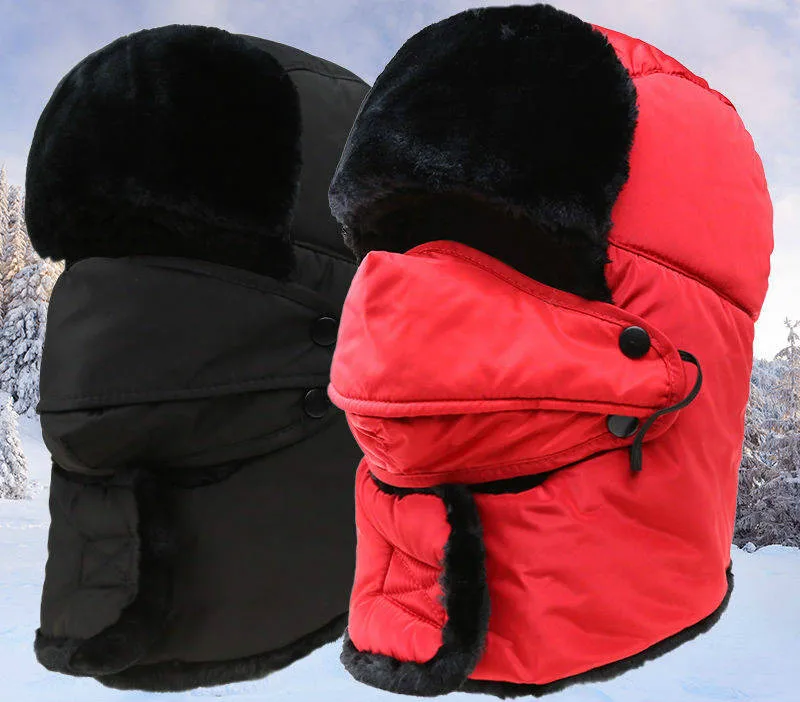 2019new winter plus cotton padded earmuffs Lei Feng hat outdoor men and women cold protection cap