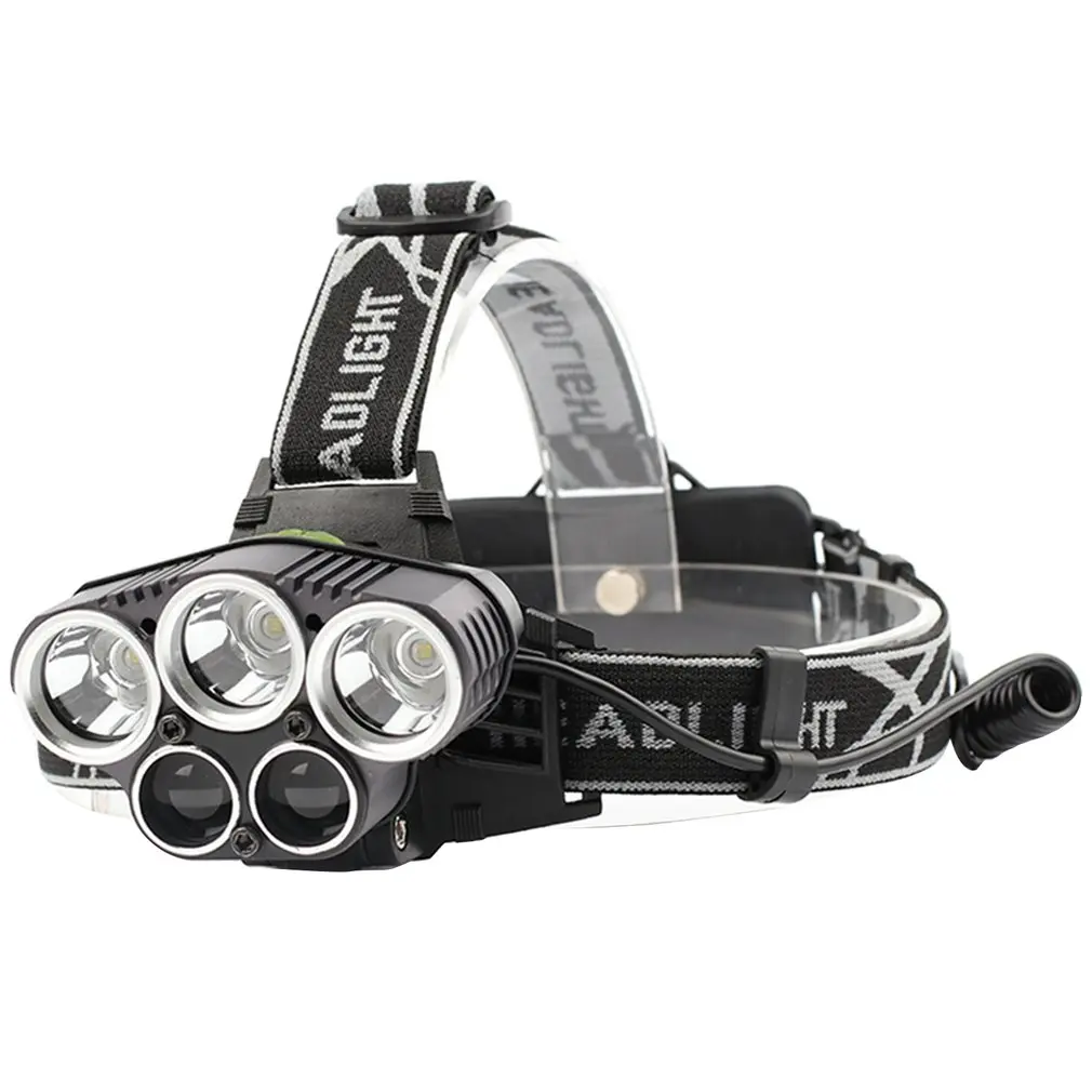 

IR Sensor Headlight LED Headlamp Fishing T6 Head Torch USB Charging 5 Led Light Lamp Lantern Long-range Headlights 18650 Battery