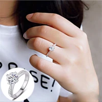 jewellery gift silver adjustable womens girls crystal stone ring