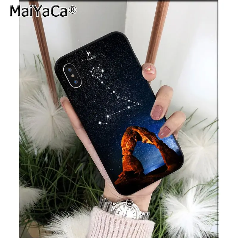 Мягкий ТПУ чехол для телефона MaiYaCa Zodiac Signs constellation Star Mountain iPhone 5 5Sx 6 7 7plus 8 8Plus X XS MAX XR 11