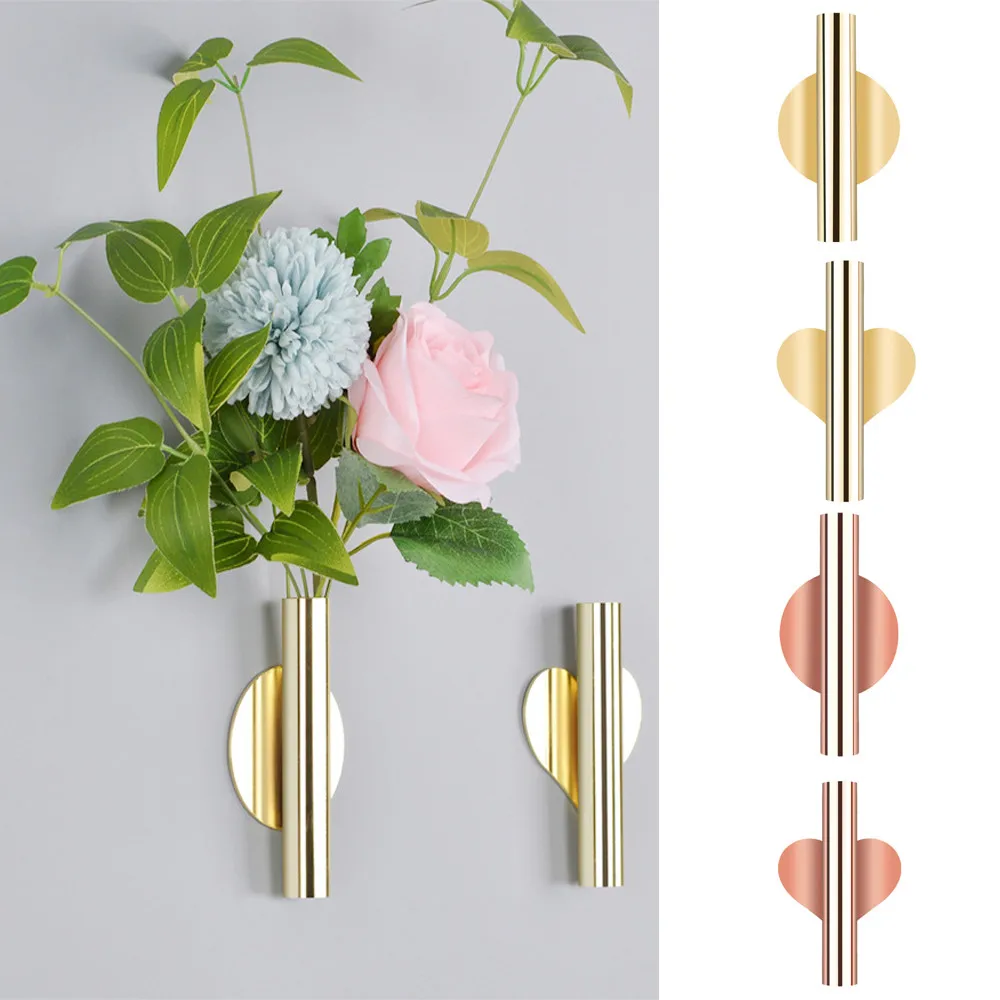 1 шт. Креативная настенная ваза из нержавеющей стали настенный держатель