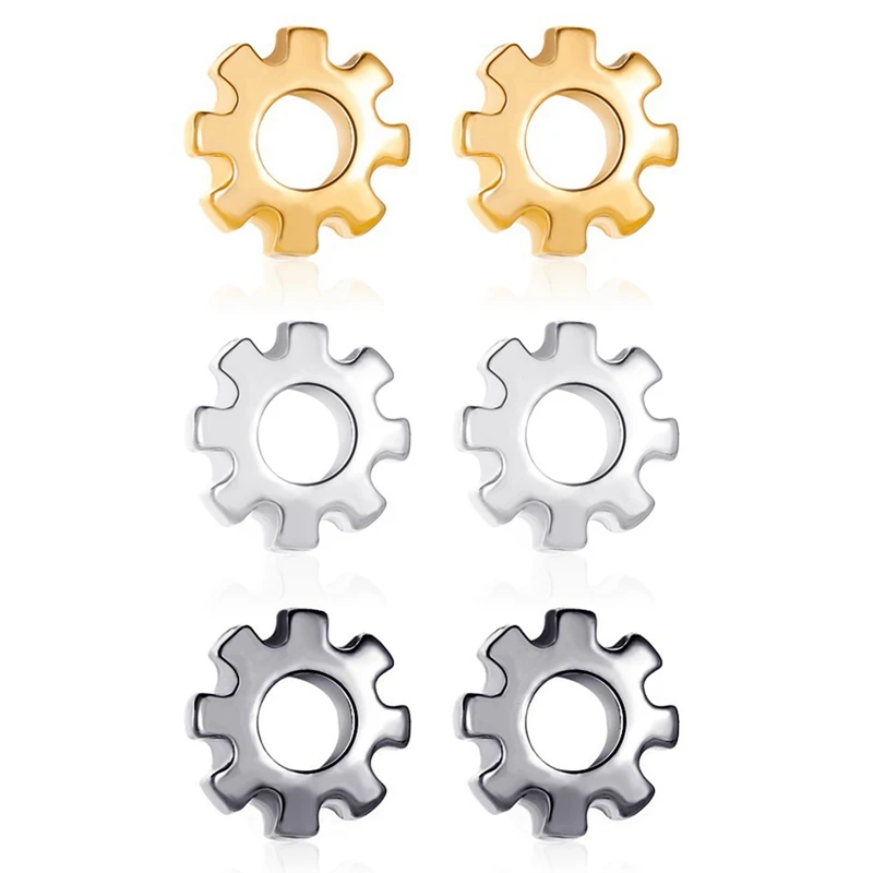 

Real Silver Steam Rock Gear Stud Earrings Women Punk Earrings Vintage Party Wedding Jewelry Gifts for Girls Women Jewelry