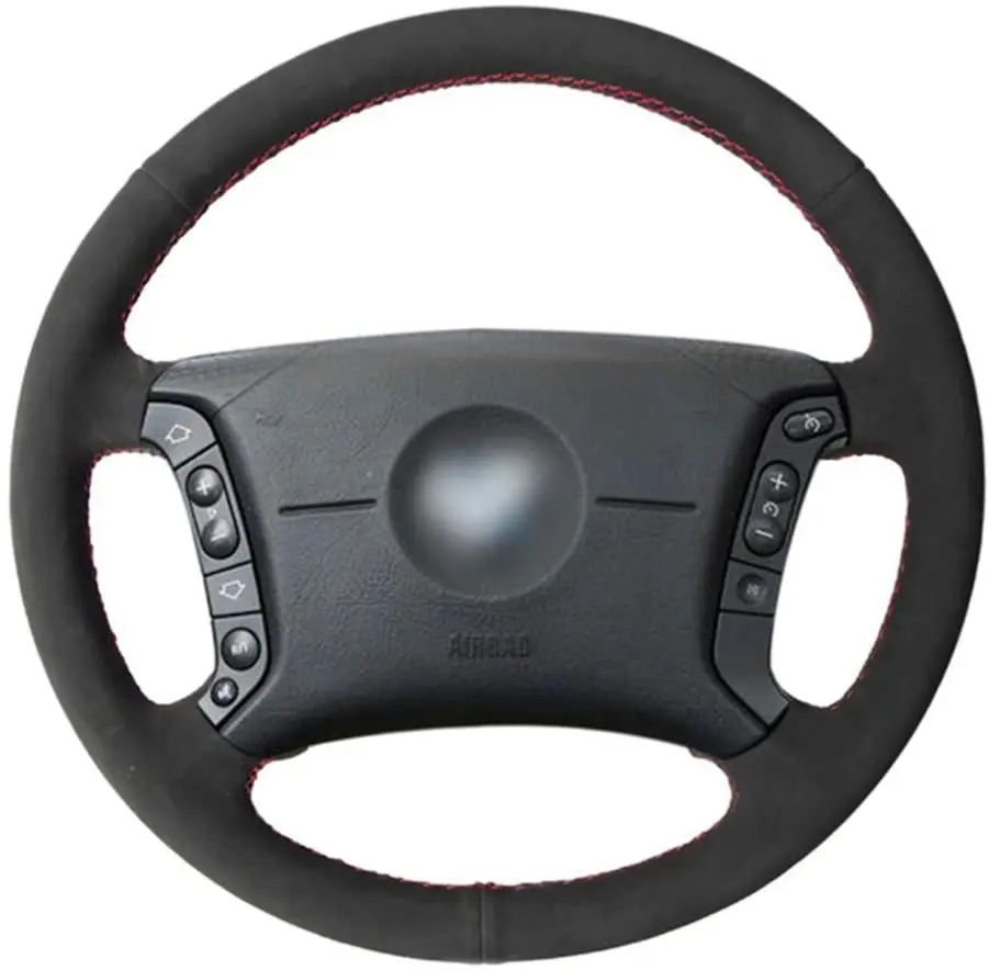 

DIY Hand-Stitched Soft Comfortable Black Car Steering Wheel Cover for BMW E46 318i 325i E39 E53 X5