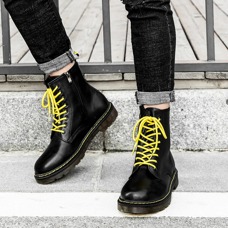 Новые зимние мужские ботинки из натуральной кожи винтажные повседневные