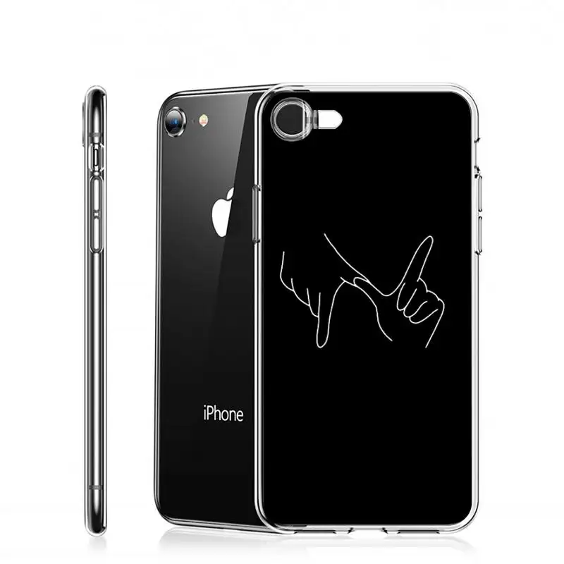 

Funny Hand Art Finger Phone Case Transparent for iPhone Samsung A S 11 12 6 7 8 9 10 20 Pro X XS Max XR Plus lite