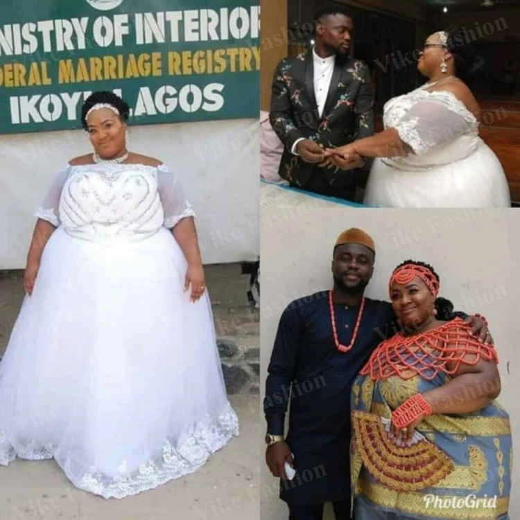 

Свадебное платье с коротким рукавом, бальное платье с вышивкой, Кружевная аппликация, изготовленное на заказ свадебное платье 2021, свадебное...