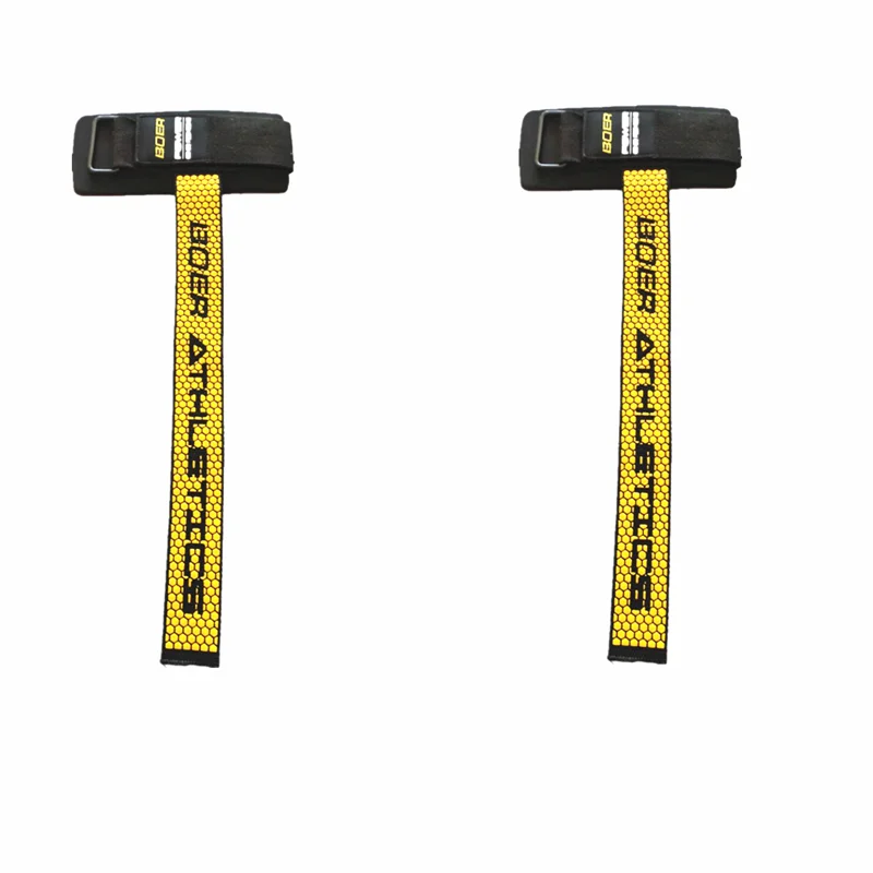 Black Yellow 1 pair 2 шт./лот, противоскользящий фитнес-браслет для тренажерного зала, тяжелая атлетика, ручки, ремни, гантели, тренировочные повязки на запястье, повязка на руку - Цвет: Black Yellow 1 pair