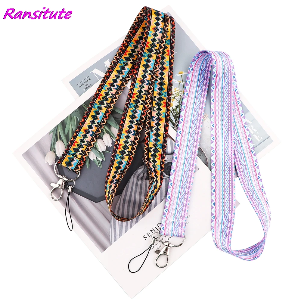 Ransitute R1944 в богемном стиле Стиль алмаз творческих шнурки знак ID карабином новые