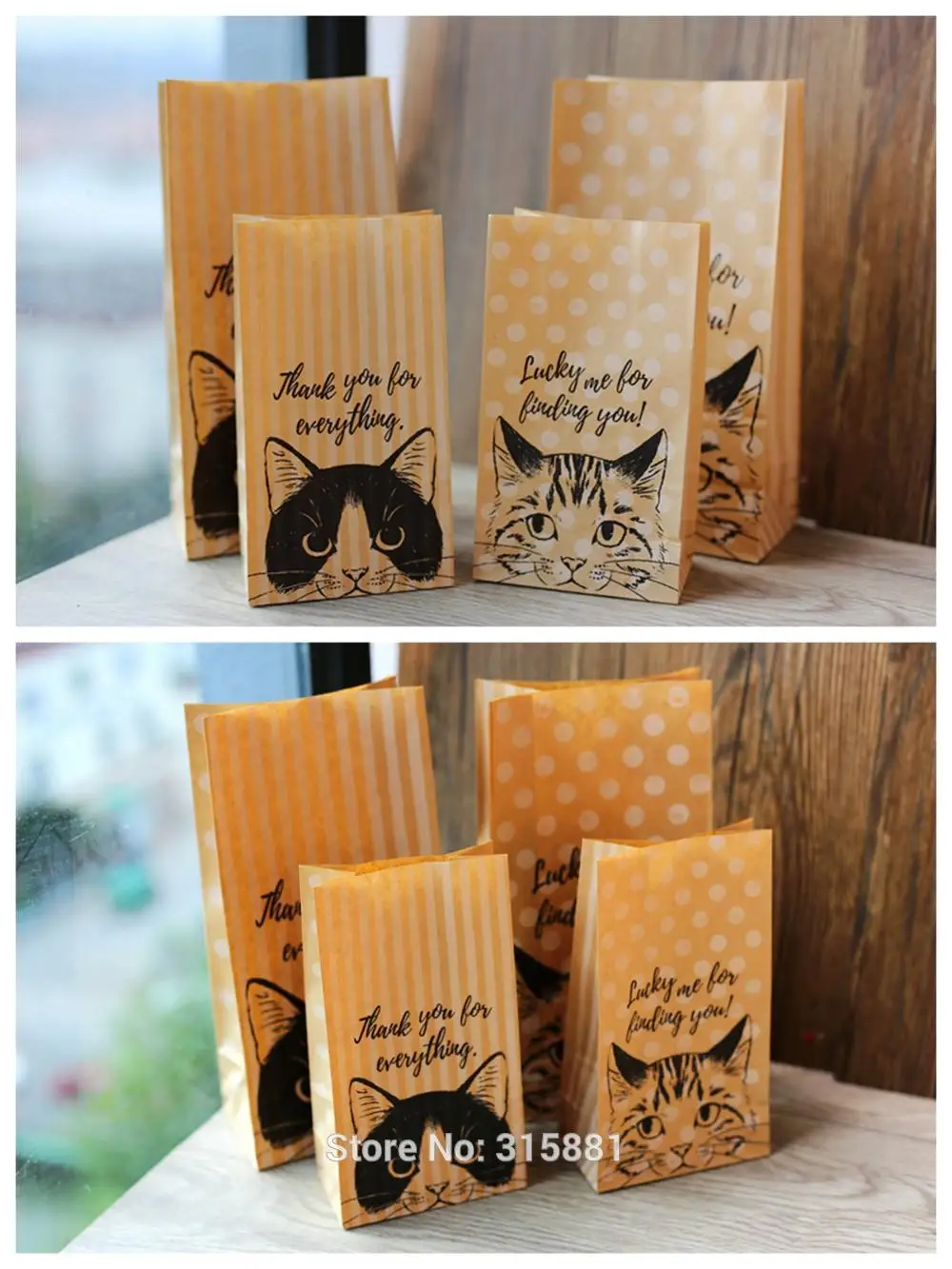 Пакет из крафт бумаги в форме кошки пакет для сладостей печенья хлеба орехов