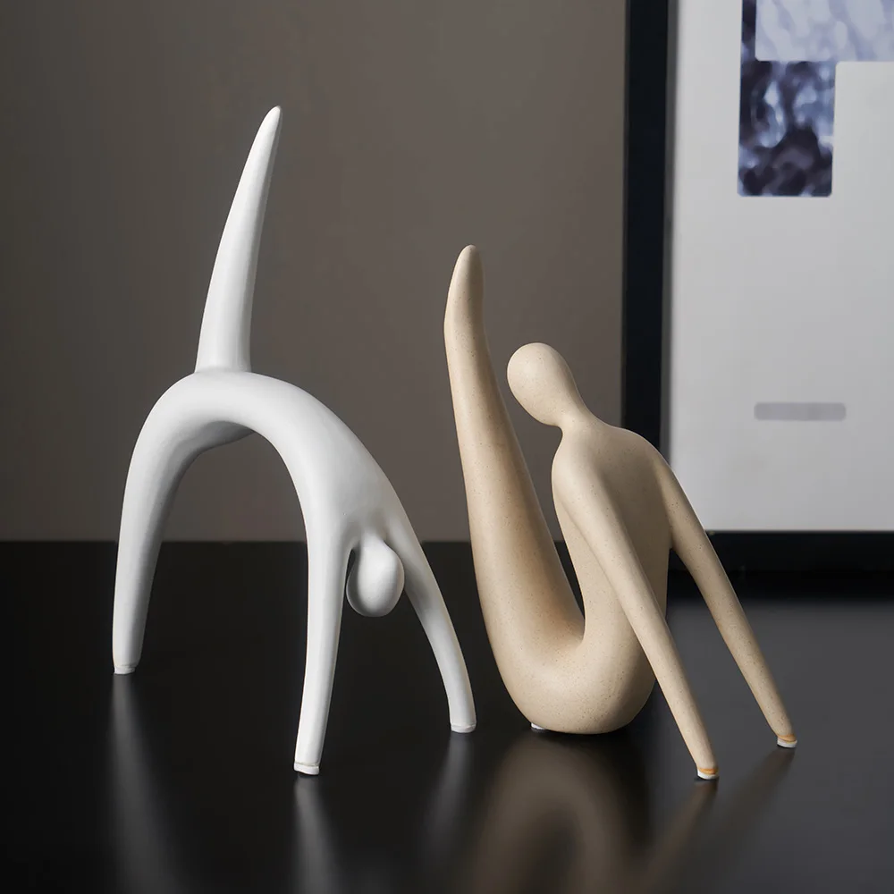 Скандинавская абстрактная смола керамические фигурки персонажей Спортивная