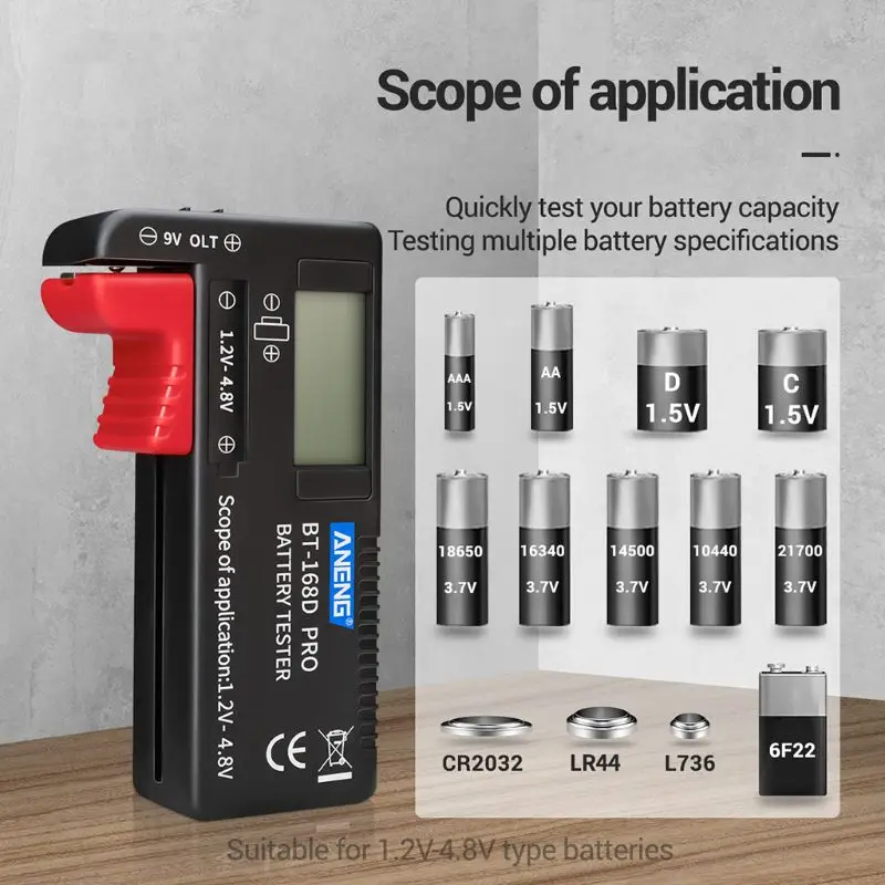 BT168 PRO Battery Capacity Tester for 9V 3.7V 1.5V AA AAA Cell C D 18650 | Инструменты