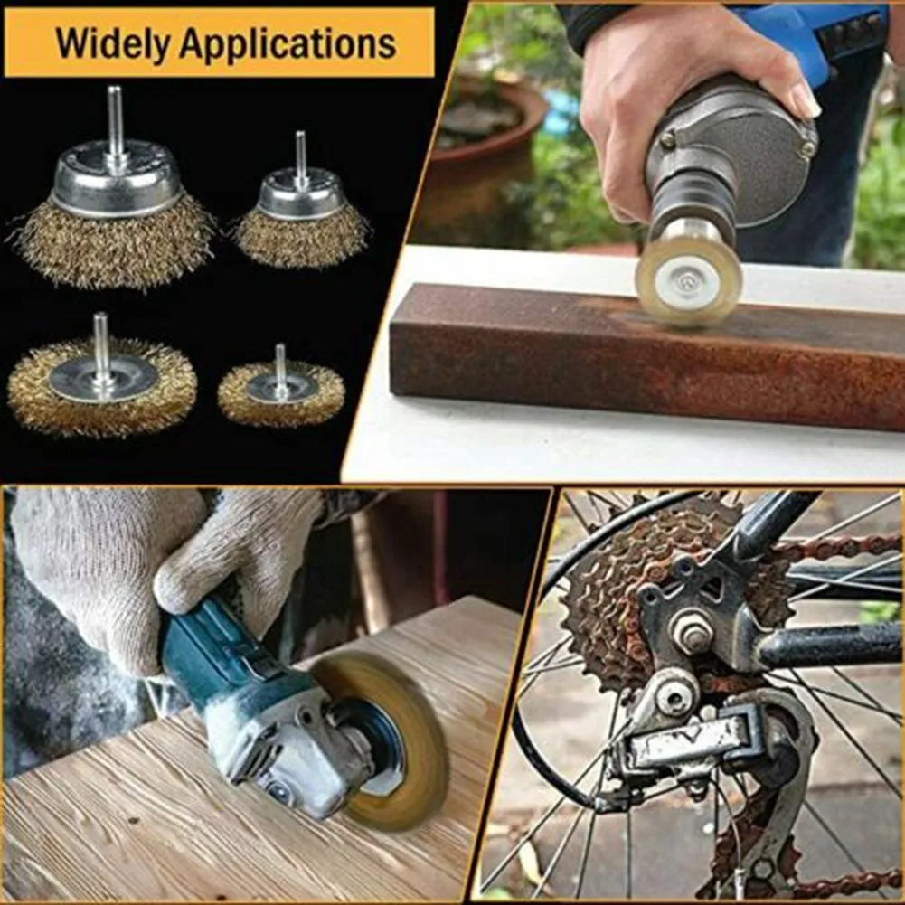 

10 Pcs/set Wire Brush 10pcs/kit Copper Plated Cup/end Wire Brushes Kit