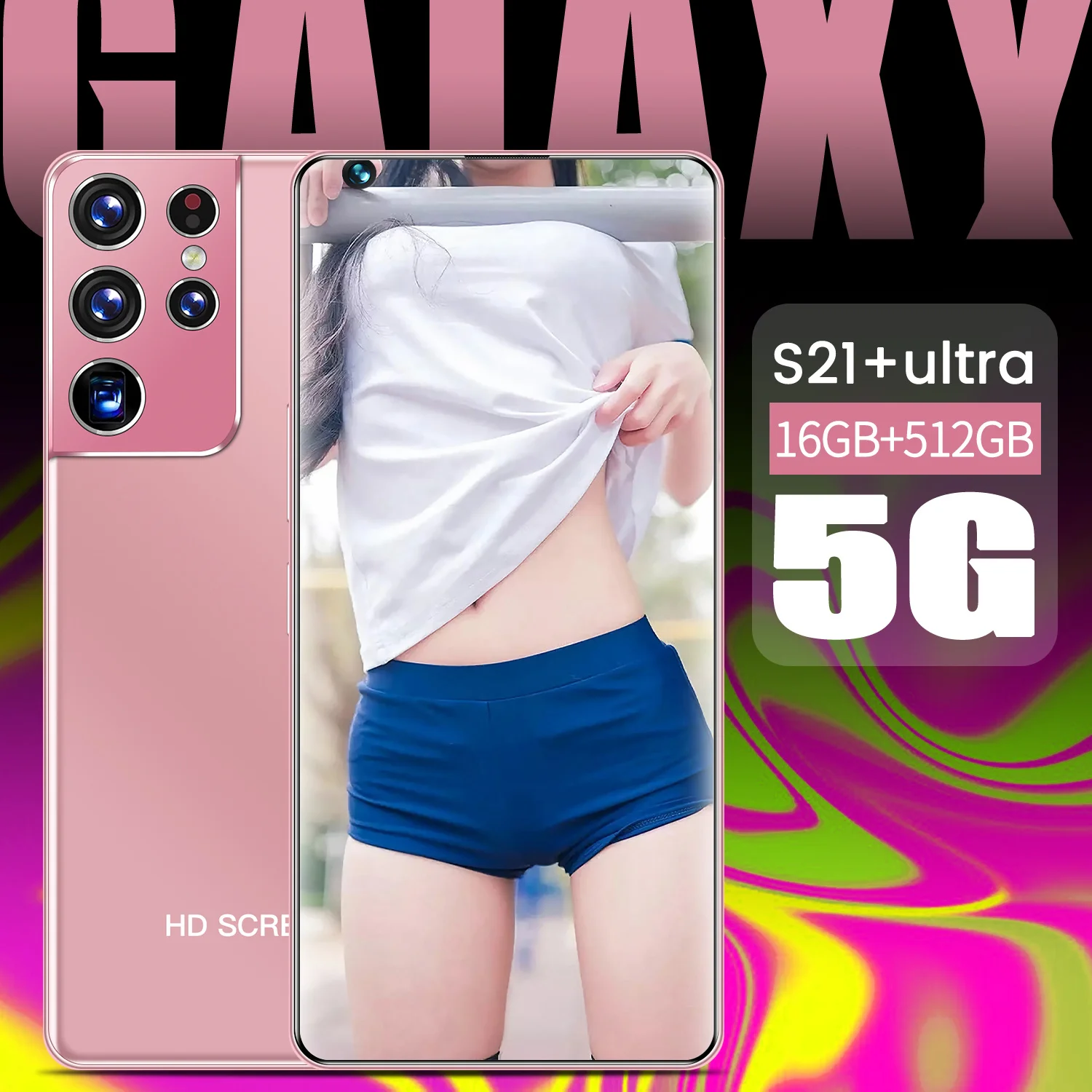 

7.3 Inch 10 Core 24+48MP Smartphone New Galxy S21+Ultra Android 10.0 Mobilephone 6800mAh Large Battery Double SIM 5G Cellphone