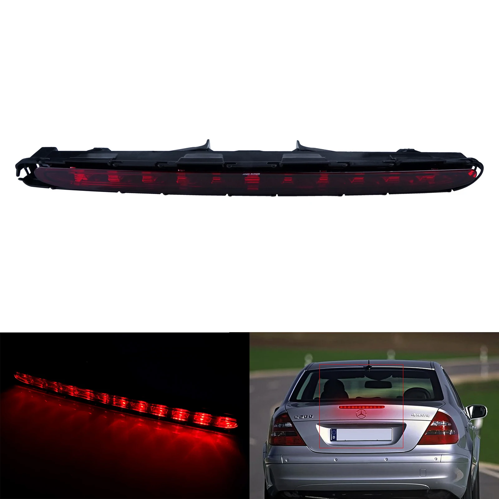 

ANGRONG LED Rear 3RD Third High Level Brake Light Red 12V For Mercedes Benz C-Class W211