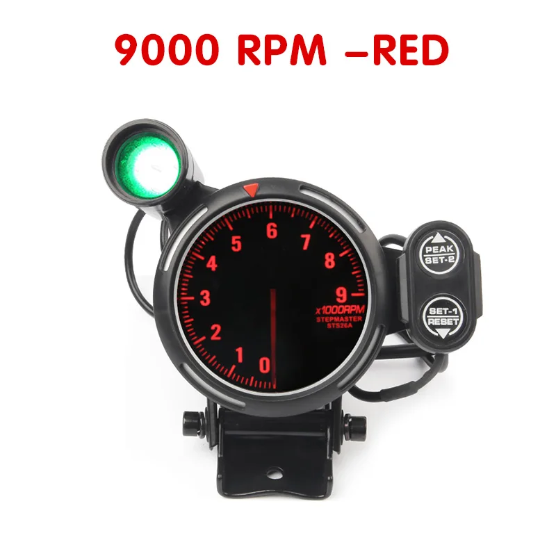 9000RPM-red Новая обновленная версия 9000 об/мин 11000 об/мин 80 мм светодиодный Тахометр гоночный автомобиль переоборудованный инструмент тахометр с сигнальной лампой - Цвет: 9000RPM-red