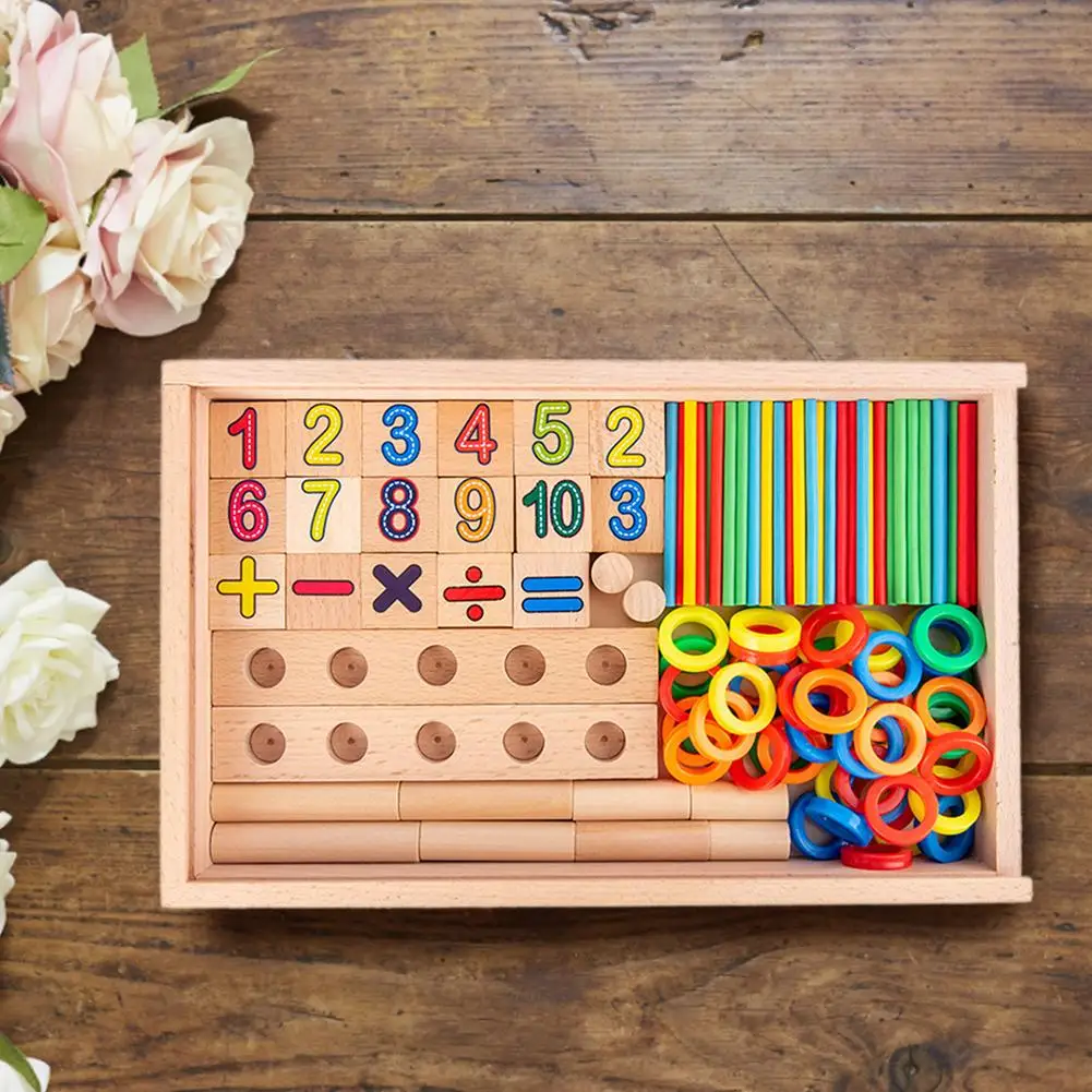 

Wooden Montessori Teaching Aids Multifunctional Math Operation Drawing Box Learning Preschool Early Childhood Educational Toys