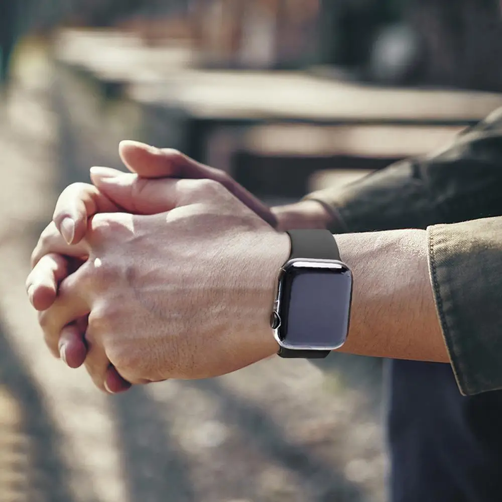 Case for Apple Watch 38mm 42mm 40mm 44mm Soft TPU All-Around Clear Screen Protector Cover Protective Case Series76543 se 41/45mm